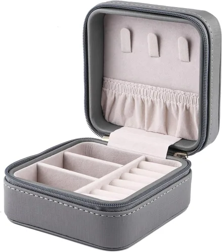 Vista 7 de Duomiila - Caja de joyería pequeña, mini organizador de viaje portátil, para anillos, aretes, collares. Un regalo para niñas y mujeres