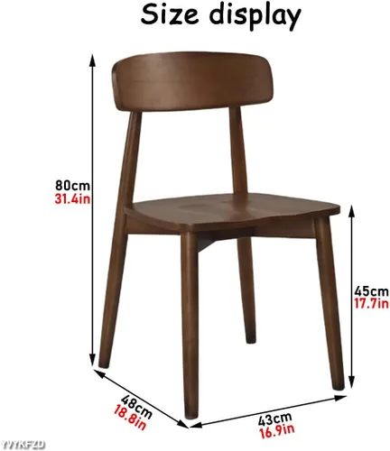Vista 3 de YVYKFZD Sillas de comedor de madera maciza, juego de sillas de comedor de salón, sillas de cocina sin brazos con respaldo curvo, silla auxiliar
