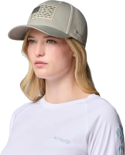 Vista 352 de Columbia Gorra de bola de malla Bandera antigua de malva/blanco/pescado