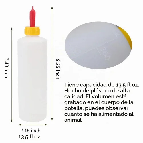 Vista 2 de Juego de pezón y biberones para alimentar a cachorros de oveja y cordero