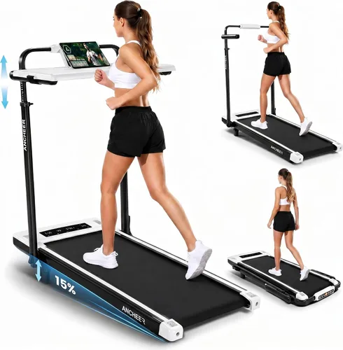 Vista 11 de ANCHEER Walking Pad with Incline - Under Desk Treadmill with Handle Bar