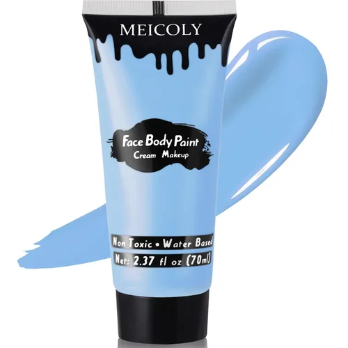 Vista 28 de MEICOLY Pintura facial y corporal en crema azul real, tubo grande de 2.37 oz a base de agua, pintura corporal completa para adultos y niños, tubo