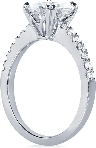 Vista 3 de Kobelli Moissanite and Anillo de compromiso de diamantes cultivados en laboratorio 2 110 CTW oro blanco de 14 quilates (GHVS, DEFVS), Oro blanco