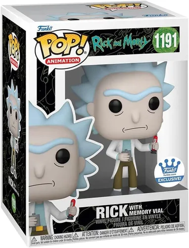 Vista 3 de Funko Pop! Animation Rick y Morty Rick con vial de memoria Funko Shop Exclusive #1191