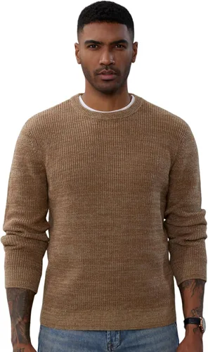 Vista 2 de PJ PAUL JONES Suéter de punto vintage de manga larga con cuello redondo para hombre