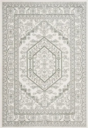 Vista 28 de SAFAVIEH ADR108B - Tapete de la colección Adirondack, 2 pies 1 pulgada x 6 pies, marfil y plateado, diseño de medallón oriental, no desprende