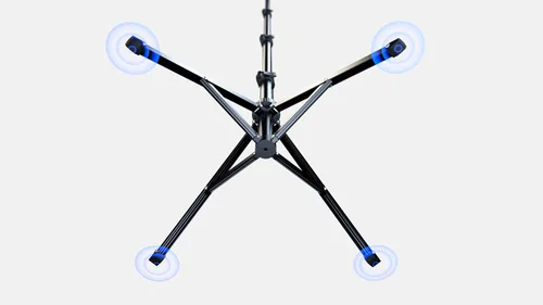 Vista 4 de Fugetek Trípode selfie stick de 62 pulgadas para iPhone, diseño estable de 4 patas, control remoto Bluetooth, palo y piernas de aluminio, ligero