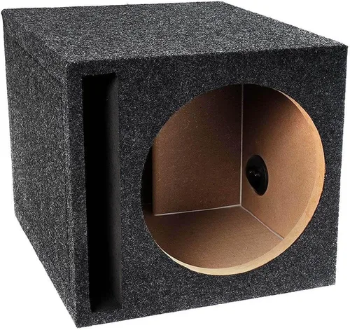 Vista 3 de Caja de subwoofer universal alfombrada, 12" de un solo puerto, S12V - Caja abierta
