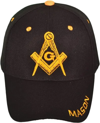 Vista 2 de Freemason Mason Lodge Symbol Gorra de béisbol ajustable bordado 3D