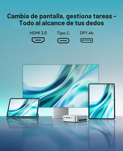 Vista 7 de ACEMAGIC Mini PC K1 AMD Ryzen 4300U (Beats i3-10110U/3500U), 8GB RAM 256GB SSD, Mini computadora de escritorio 4K Triple Display/4xUSB3.2, USB-C