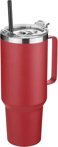 Vista 7 de Hasle Outfitters - Vaso de acero inoxidable de 40 onzas con asa, juego de vasos térmicos aislados al vacío, taza de viaje reutilizable de doble