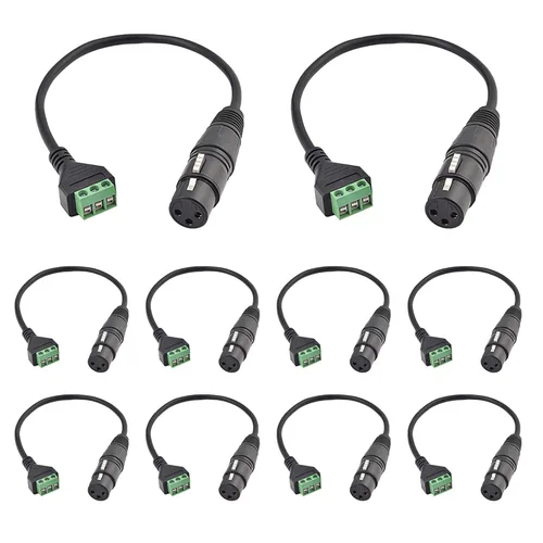 Vista 9 de 4PCS XLR Macho y Hembra Conector a 3 Pin Tornillo Terminal Cable