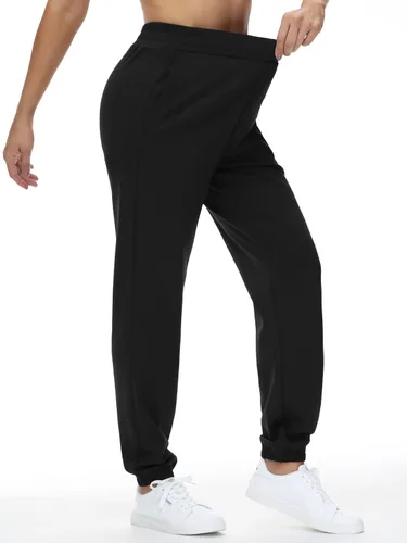 Vista 4 de THE GYM PEOPLE Pantalones deportivos holgados con parte inferior de cincha para mujer, pantalones de entrenamiento ligeros con bolsillos