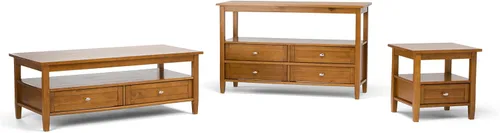Vista 10 de SIMPLIHOME Warm Shaker - Mesa de centro de madera maciza de 48 pulgadas de ancho, color marrón