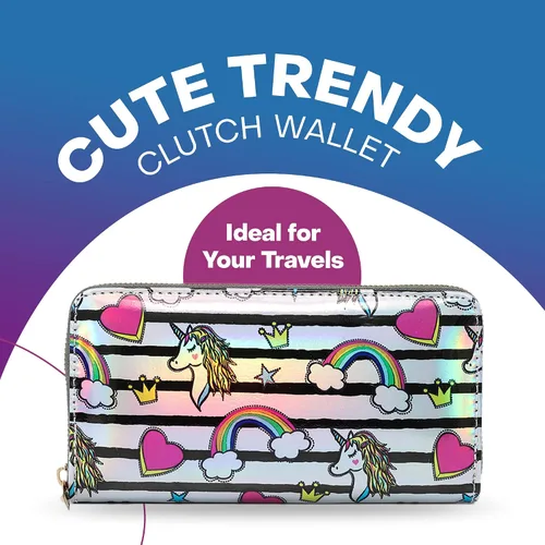Vista 2 de Rave Envy Girls Wallet, Wallet for Girls, Kids Wallet, Cute Trendy Wallets for Women - Fashionable Small Womens Wallets