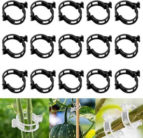 Vista 7 de 50 clips de plástico seguros para plantas, clips de soporte para plantas, clips de jardín para plantas trepadoras, clips de enrejado de plástico
