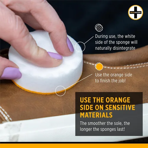 Vista 6 de SneakERASERS Instant Sneaker Cleaner Sponge, Effective Shoe Cleaning for White Sneakers, Tennis Shoes