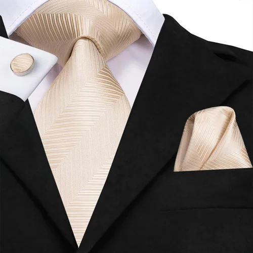 Vista 5 de Dubulle Conjunto de corbata para hombre diseño de cachemira sólido corbata de seda para hombre con gemelos corbata y bolsillo cuadrado