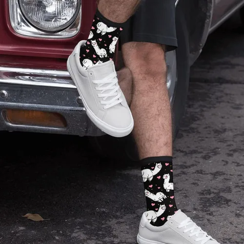 Vista 5 de bassyil Lindos calcetines de Axolotl novedosos, calcetines de vestir casuales locos y divertidos para mujeres y hombres