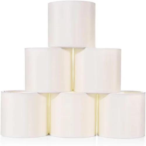 Vista 7 de Wellmet Pantallas de Lámpara, Pantallas Pequeñas de Candelabro SOLO para Bombillas de Vela, Pantallas de Lámpara de Tambor con Clip, Juego de 6