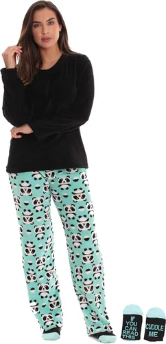 Vista 2 de Just Love - Conjunto de pijama ultrasuave para mujer, camisón, pantalón deportivo y calcetines a juego