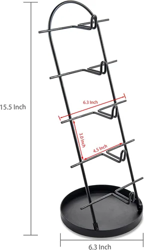Vista 5 de MyGift Soporte de exhibición moderno de las gafas de sol de 5 niveles del metal negro con la bandeja de la joyería, tenedor al por menor