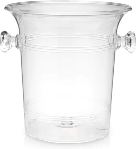 Vista 4 de Cubo de Hielo de Acrílico Transparente Verdadero con Asas, Capacidad de 3 Litros, Cubo Duradero para Vino y Champán, Perfecto para Fiestas, BBQs