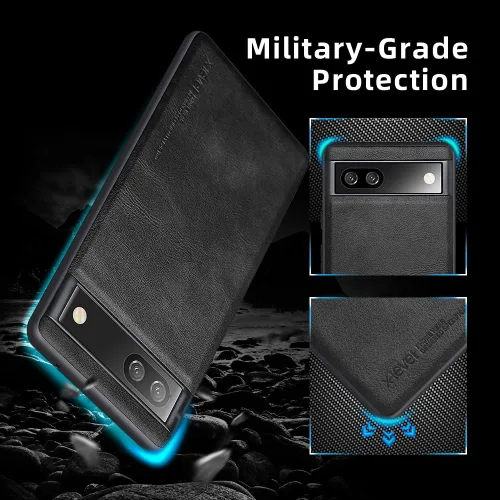 Vista 2 de X-level Funda delgada de piel sintética para Google Pixel 6A, funda delgada y delgada de TPU suave, a prueba de golpes, funda protectora para Google