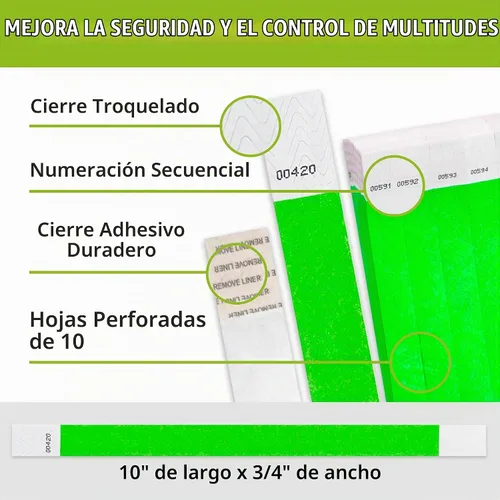 Vista 2 de WristCo Pulseras Tyvek - Paquete variado de fin de semana, 1,500 unidades ¾" x 10" - impermeables, reciclables, cómodas, resistentes a desgarros