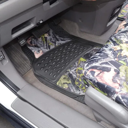 Vista 6 de BDK - Juego completo de fundas para asientos de camuflaje para auto con tapetes – Juego completo de protección interior, patrón de camuflaje Juego