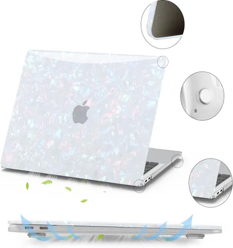 Vista 4 de Anban Funda compatible con MacBook Pro de 13 pulgadas M2 M1 2025-2016 A2338 A2251 A2289 A2159 A1989 A1706 A1708, carcasa rígida de plástico+cubierta