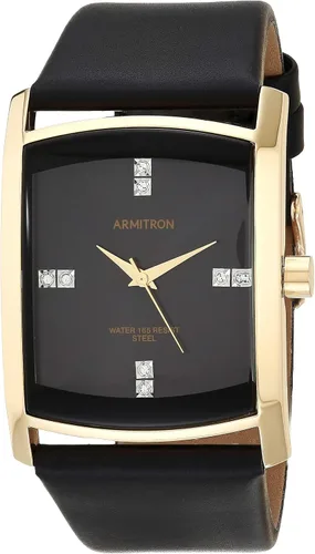 Vista 7 de Armitron Reloj con correa de cuero con detalles de cristal genuino para hombre