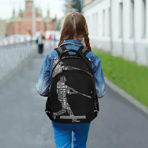 Vista 6 de Mochila para niños y niñas, mochilas escolares para estudiantes, bolsa para computadora portátil, mochila casual, mochila con doble cremallera