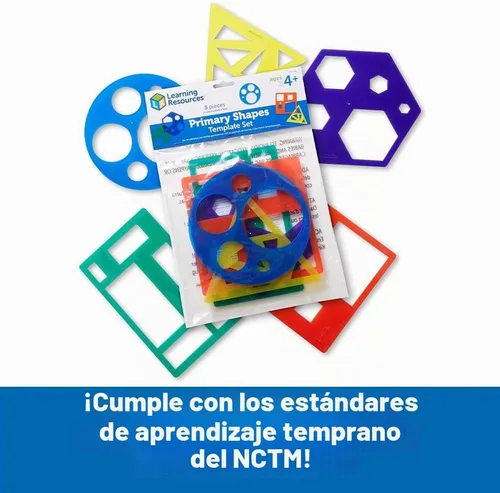 Vista 3 de Juego de Plantillas con Figuras Primarias para el Aprendizaje.