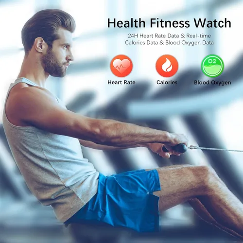 Vista 3 de Relojes inteligentes para hombres (respuesta/hacer llamadas), rastreador de fitness con 123 modos deportivos, monitor de frecuencia cardíaca, Spo2