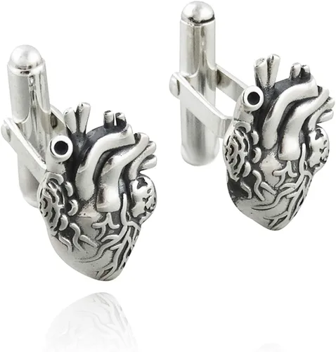 Vista 5 de FashionJunkie4Life Gemelos para hombre, plata de ley 925, 1 par