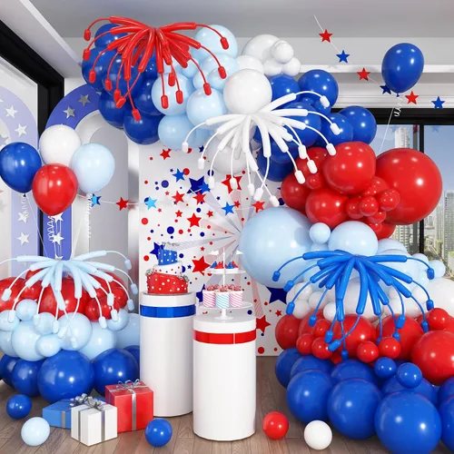Vista 21 de Jobkoo Kit de Guirnalda de Arco de Globos de Videojuegos con Globos de Papel Metálico de Controlador de Juego Globos de Látex Azules Verdes Negros