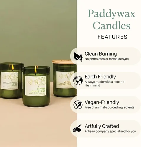 Vista 4 de Paddywax Eco Collection - Vela perfumada en tarro de cera de soja, 8 onzas, verbena y citronela Verbena y limoncillo