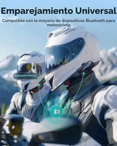 Vista 8 de ASMAX Auriculares Bluetooth para motocicleta S1 con control de voz