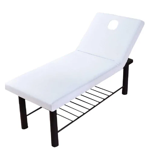 Vista 4 de Sólida mesa de salón de masaje, sábana bajera ajustable elástica con cubierta completa con agujero