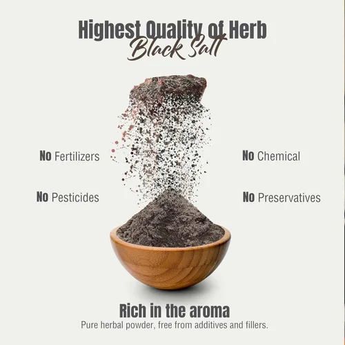 Vista 6 de HerbsForever Sal Negra Polvo Kala Namak Mineral 230 GMS