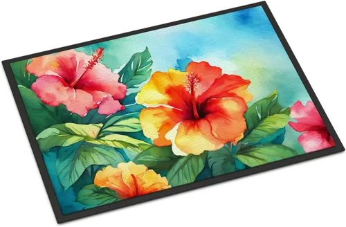 Vista 20 de Caroline's Treasures DAC1621MAT - Felpudo con diseño de camelia en acuarela de 18 x 27 pulgadas, tapete para puerta delantera, para interiores