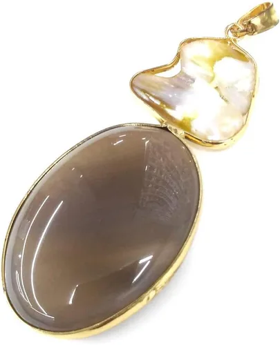 Vista 5 de LE SKY colgantes de piedra natural perlas de agua dulce y concha de abulón colgantes para la fabricación de joyas 31X76mm (2 PCS)., Piedra Perla