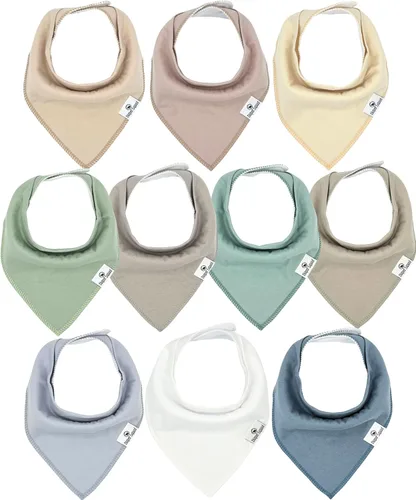Vista 10 de Diaper Squad 10-Pack Organic Cotton Baby Bibs for Baby Boy, Girl