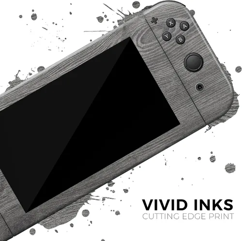 Vista 6 de Compatible solo con Nintendo Switch OLED Dock - Calcomanía protectora de vinilo extraíble resistente a los arañazos - Madera gris lisa V2