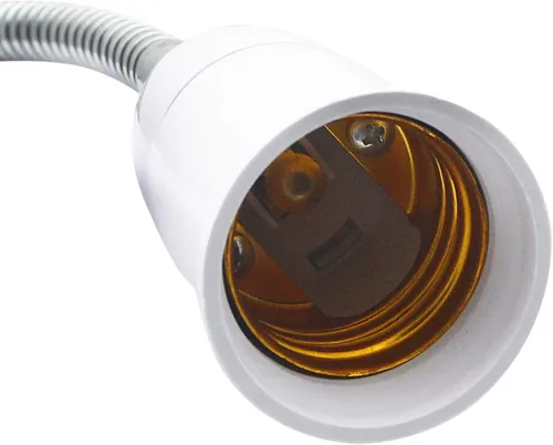 Vista 4 de SinLoon Adaptador de enchufe E27/E26 con interruptor de encendido/apagado, bombilla de lámpara de luz de 360 grados, cable de aluminio flexible