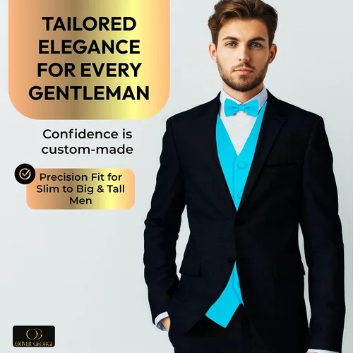 Vista 2 de Conjunto de chaleco formal sólido para hombre, esmoquin, chaleco y pajarita para traje o esmoquin