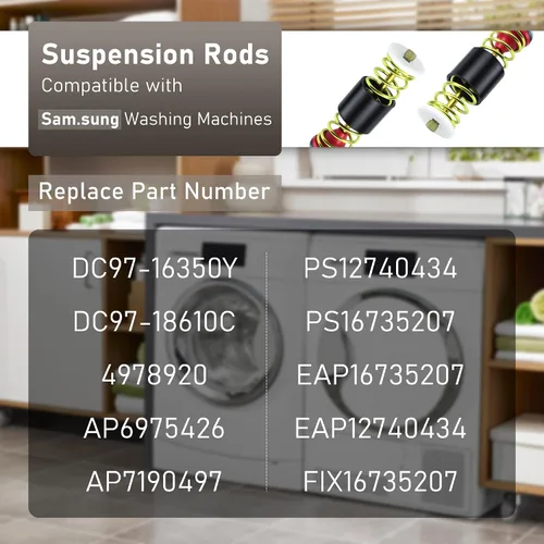 Vista 7 de WA54R7600AC/US WA54R7200AW/US Varillas de suspensión para Sam-sung WA54R7200AV/US WA54R7600AW/US WA54R7600AV/US, reemplaza DC97-16350V DC97-16350Y