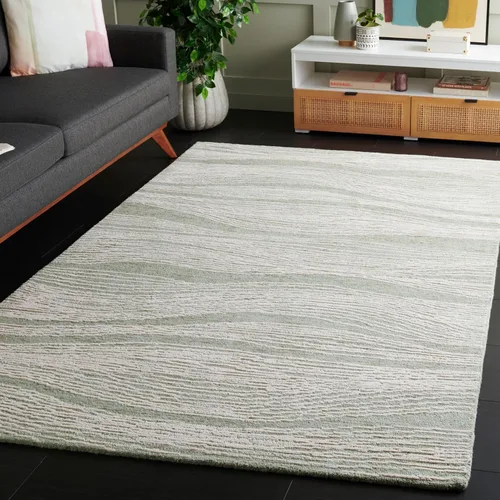 Vista 6 de SAFAVIEH Metro Collection - Alfombra decorativa de 2 x 3 pies, azul y marfil, diseño transicional, ideal para áreas de alto tráfico en pasillo, baño