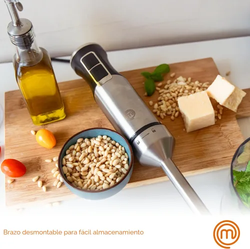Vista 5 de MasterChef - Batidora de inmersión de mano, varilla de mezcla de acero inoxidable emulsionadora, batidora de puré para hacer comida para bebés